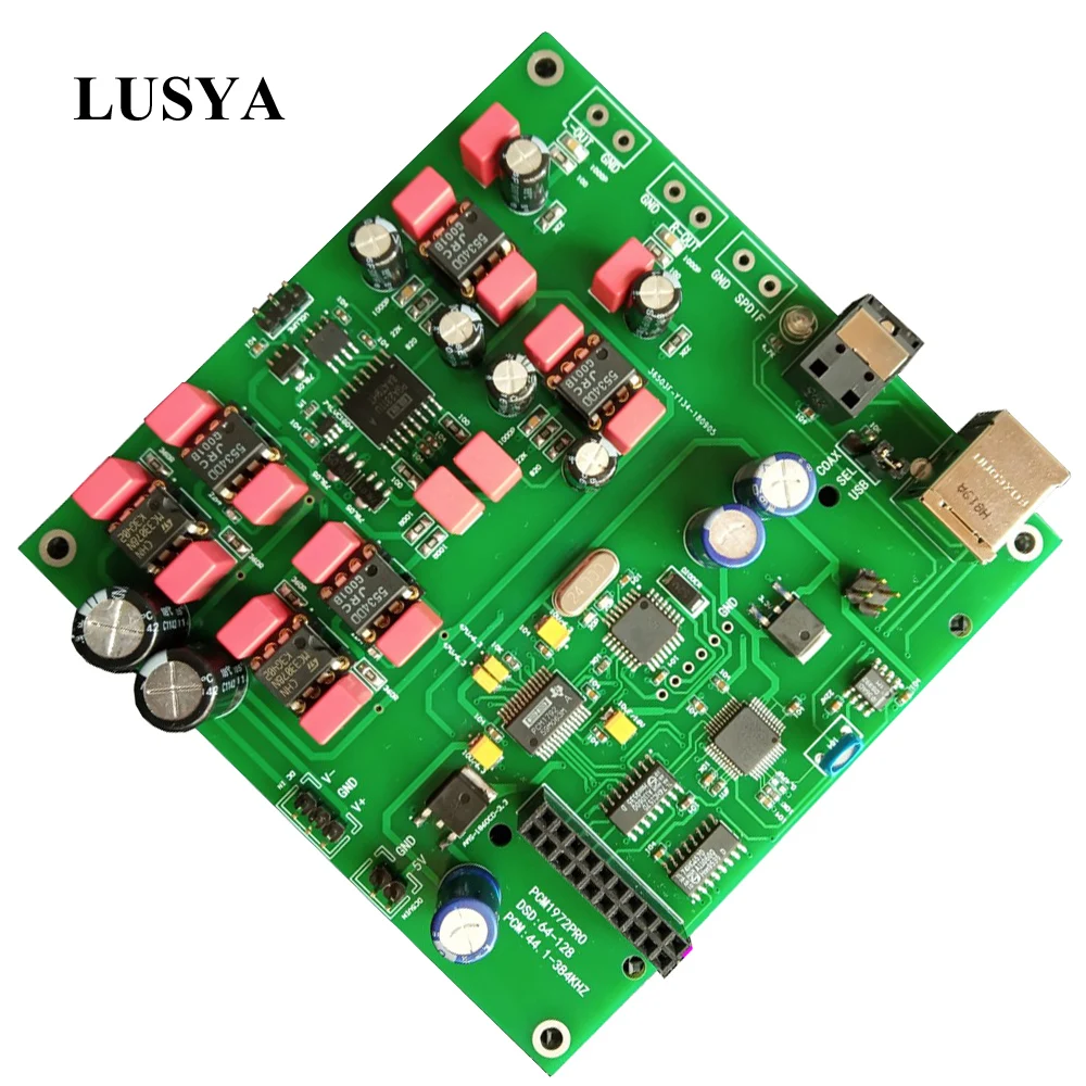 Lusya HIFI PCM1792Apro DAC аудио декодер usb коаксиальный волоконный вход собранная плата 24 бит 192 кГц T0091