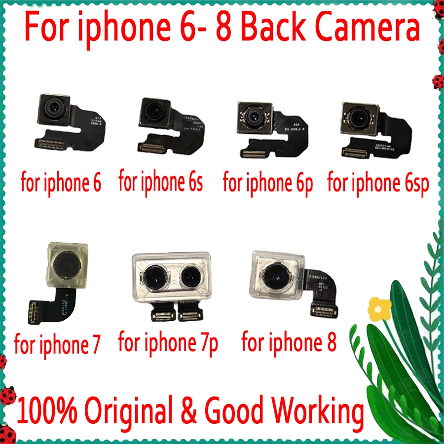 Задняя камера с флэш модулем для iPhone 6 6Plus 6S 6SP 7 7P 8 8P X XS XR задняя гибким кабелем