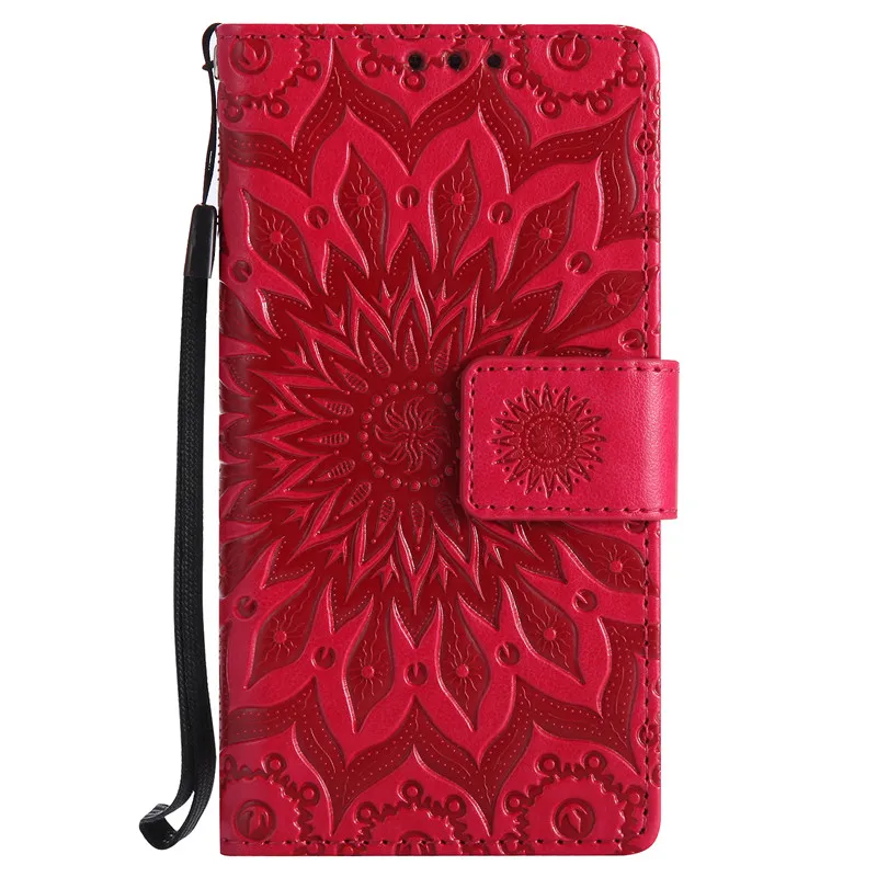 Чехол-книжка с подсолнухом для fundas LG Leon C40 H340 чехол для LG Leon 4G LTE C40 H340N H320 H324 чехол 4,"+ держатель для карт - Цвет: Red