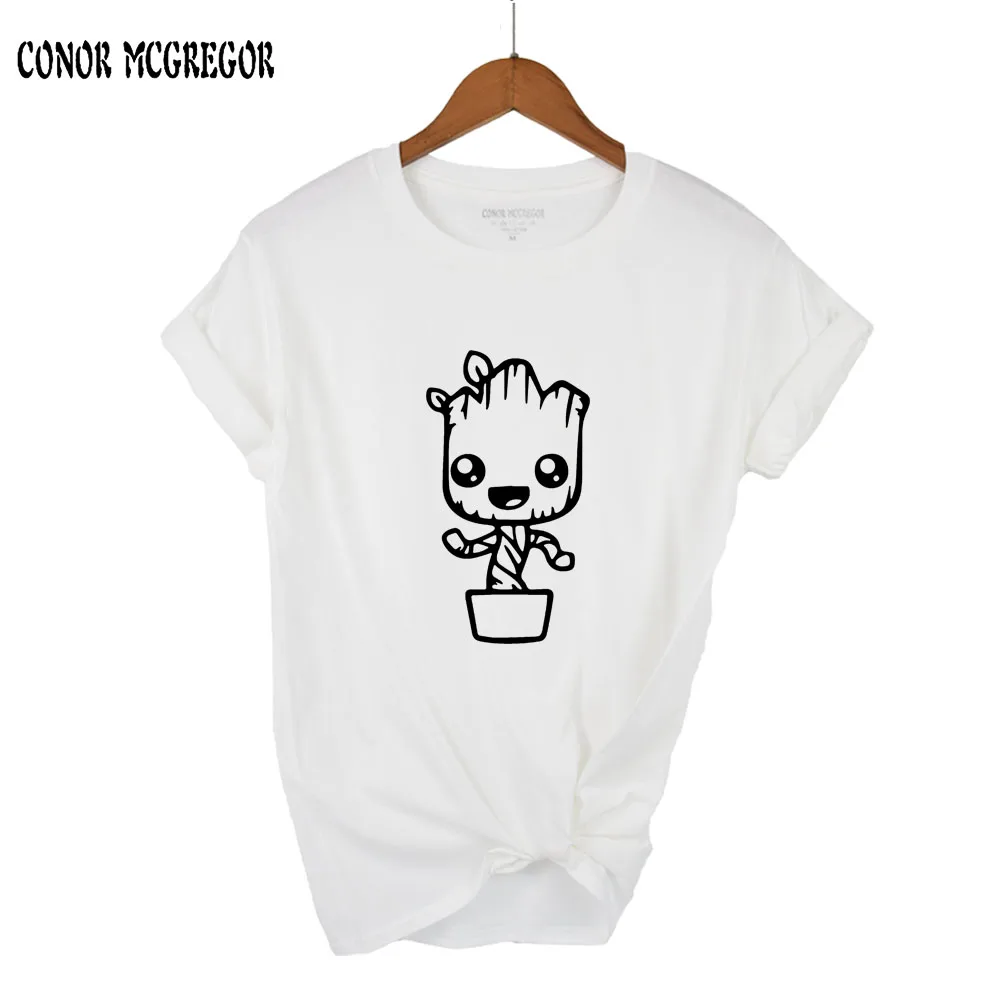 Женская футболка с изображением грута I AM летняя повседневная хлопковая коротким