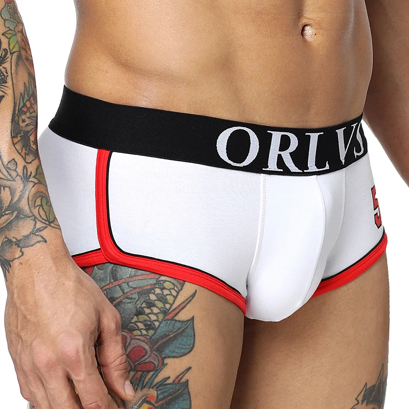 

ORLVS Men Underwear Briefs Sexy Underpants Cotton Comfortable Mens Briefs Underwear Shorts Breathable Cueca Gay Male Panties