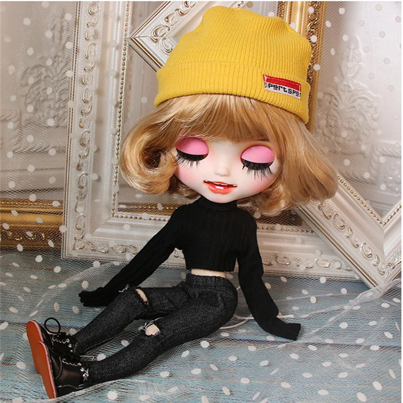 

ICY DBS Blyth Doll For Series No.BL2240/3227 Honey Brown hair Carved lips Smile Matte face Joint body 1/6 bjd