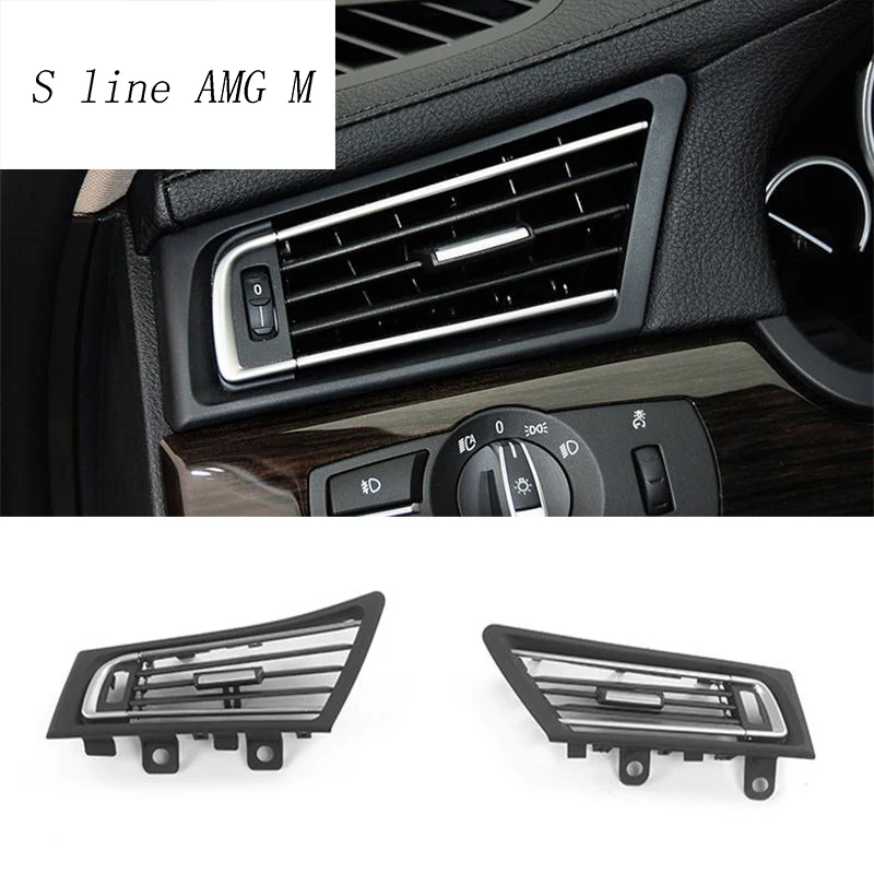 

Car styling Interior Front Vent Air Outlet Panel Covers Stickers Trim For BMW 7 Series F01 F02 Material improve Auto Accessories
