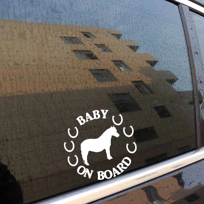 YJZT 13 см * 12 7 виниловая наклейка BABY ON BOARD с изображением мини лошади забавная на