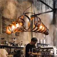 retro vintage wine barrel ring pendant lights industrial lustres pendant lamp e26 e27 restaurant suspension luminaire