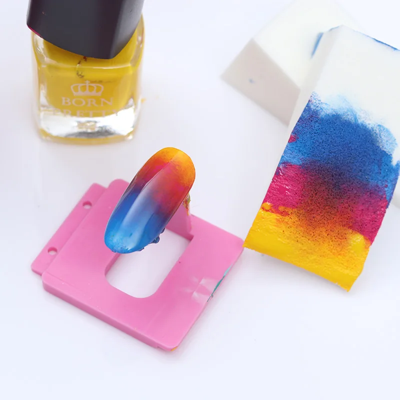 6 шт Nail Art градиент Цвет тиснения губки комплект Гель-лак 3D DIY изображения для Цвет исчезают Маникюр Цвет ing комплект печатей