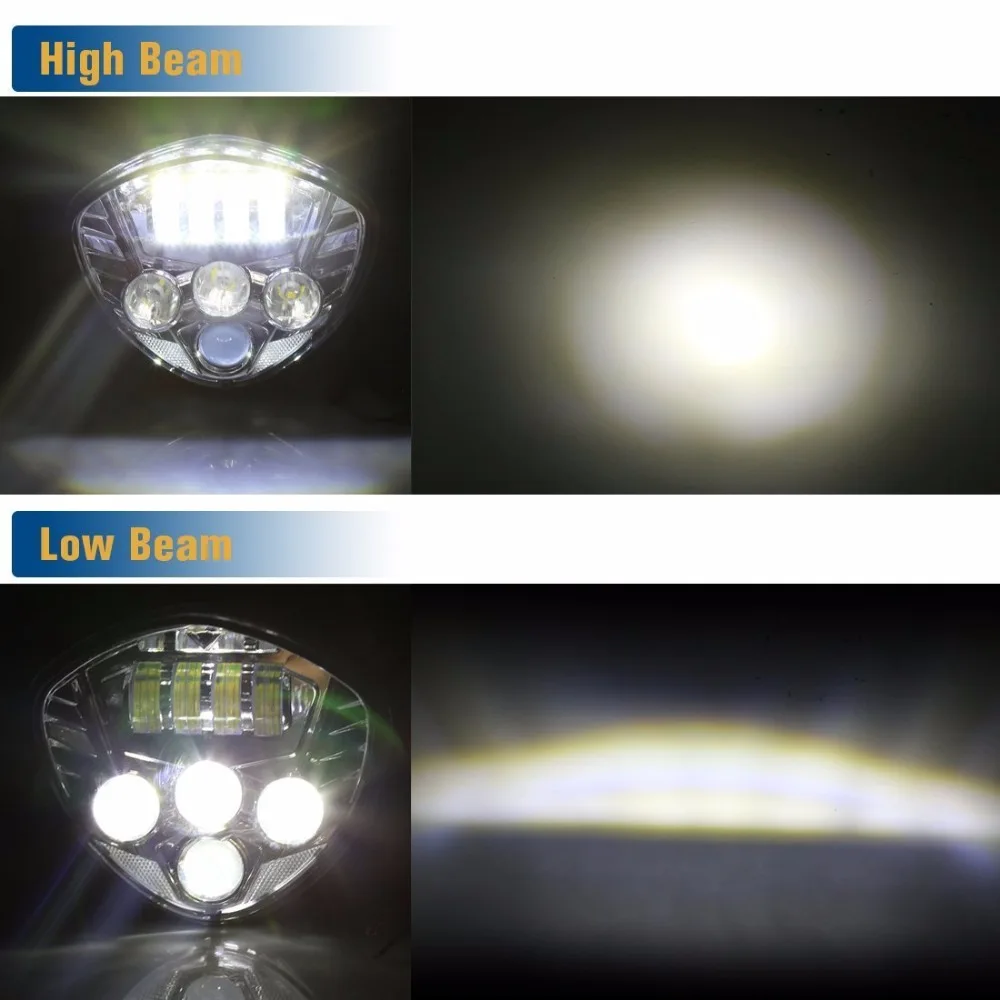 Светодиодные лампы для фар черные 60 Вт Cre-e фары вождения DRL мотоцикла Виктории