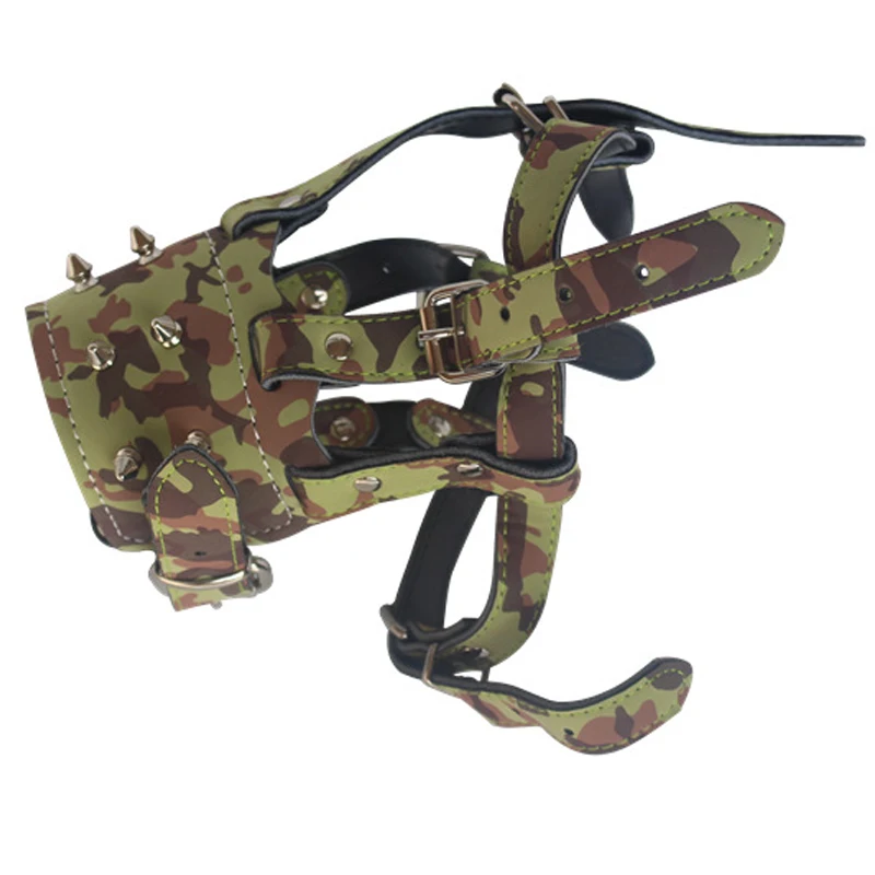 Шипованные заклепки из натуральной кожи маска для рта собаки против укуса