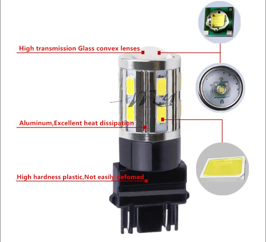 2 шт. 3157 3156 Led Высокая мощность 12 SMD 5730 5 Вт XPE LED Ксеноновые белые поворотные