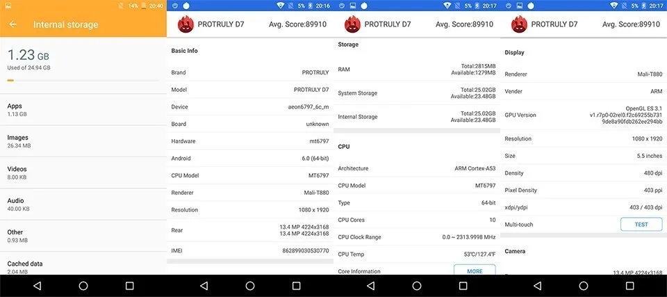 Protruly D7 виртуальной реальности для мобильных телефонов, активно-матричные осид, 360 градусов полный размер смартфон ВР Android 6,0 Helio X20 Deca Core, размер экрана 3g+ 32G 26MP телефон