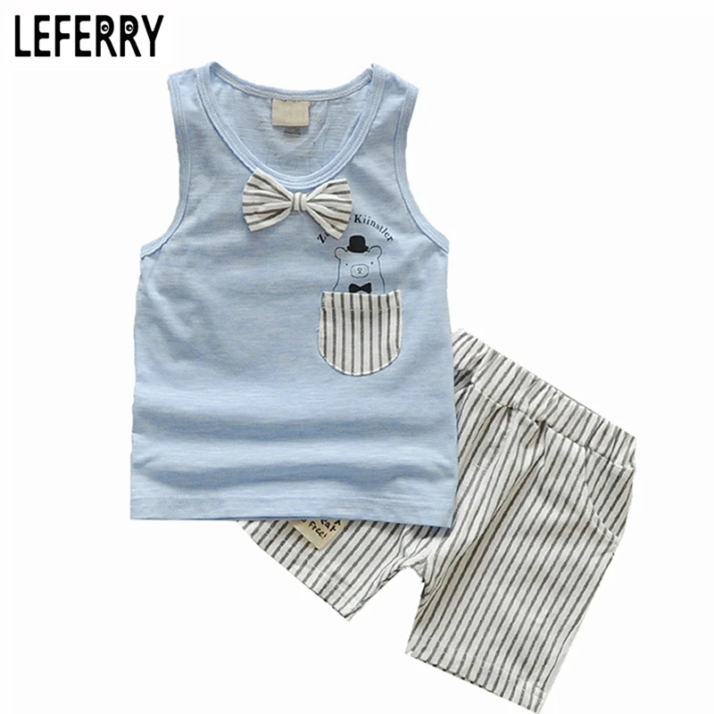 Baby Boy Clothing Set Summer Kids Boys Clothes Sleeveless Shirt + Shorts Sports Suit Vest | Детская одежда и обувь