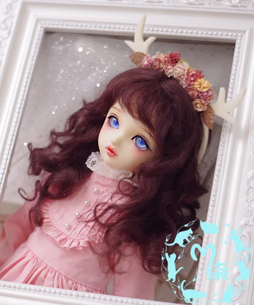 M7-bjd кукольный парик из мохера Рождество 8-9 дюймов 7-8 дюймов 6-7 дюймов 5-6 дюймов 4-5 дюймов 3-4 дюйма 1/3 1/4 1/6 1/8 1/12 блонд, коричневый, красный