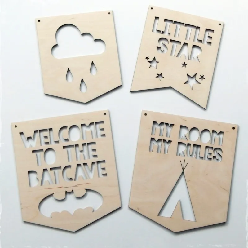 INS скандинавский стиль положительный лозунг баннер гирлянда деревянный