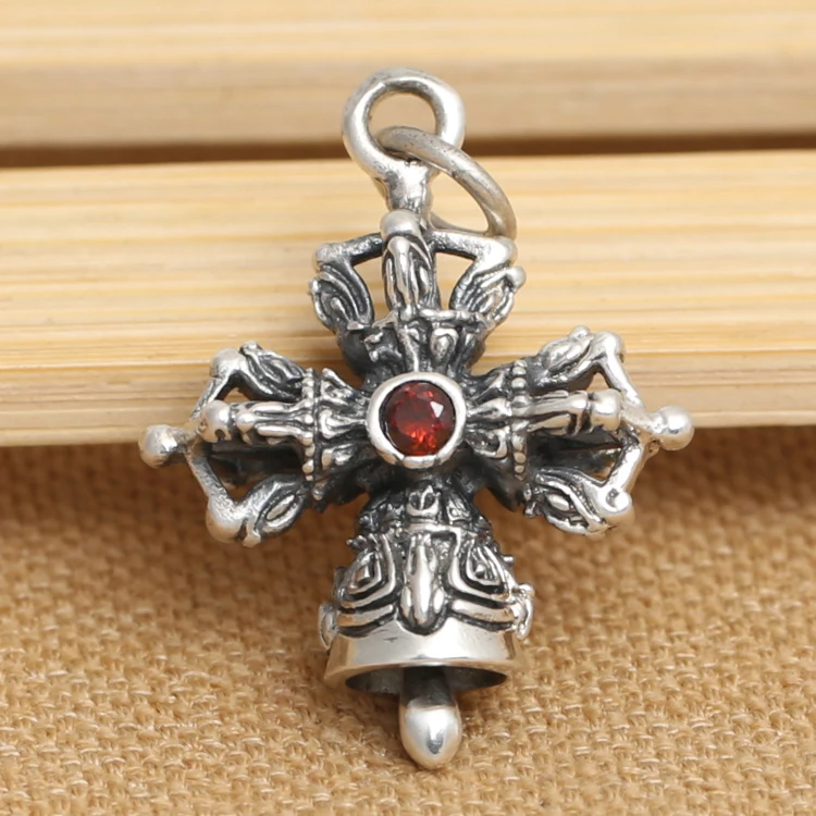 Подвеска из серебра 925 пробы ручной работы тибетский подвесной колокольчик