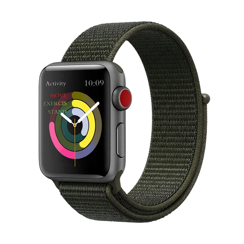 Army green Summit Белый спортивный ремешок-петля нейлоновый ремешок для Apple Watch 4 40 мм 44 мм браслеты тканевый браслет 38 мм 42 мм для Iwatch 1 - Band Color: Army green