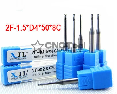 

HRC60 2F-1.5*4*50 * 8C микро фреза Спиральные Бит фрезерные инструменты карбида CNC плоский конец фреза, токарный инструмент, Фрезер