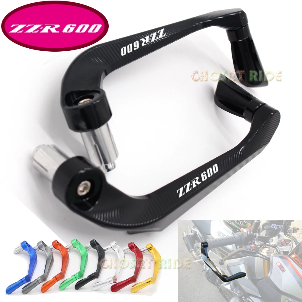 Universal 7/8&quot 22mm Motorcycle Handlebar Brake Clutch Levers Protector Guard For Kawasaki ZZR600 ZZR 600 1990-2009 !Logo(ZZR600) |