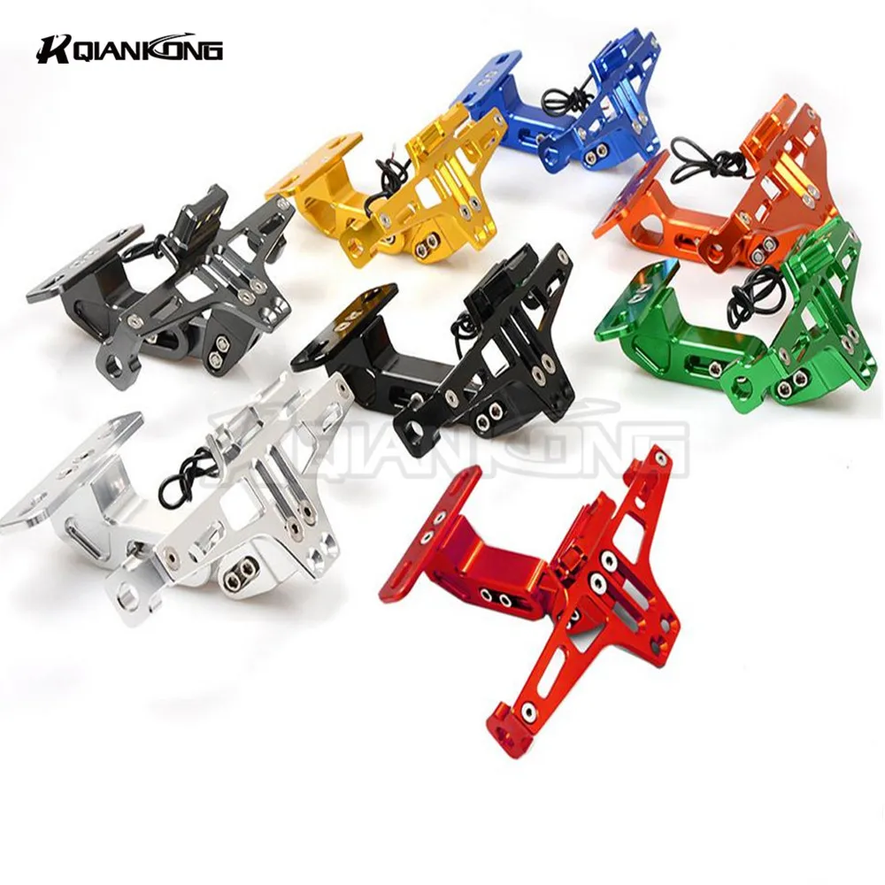 R QIANKONG Fender Eliminator Registration Plate Bracket License Holder LED Light For BMW R1200GS F800R S1000RR HP4 K1200S | Автомобили и
