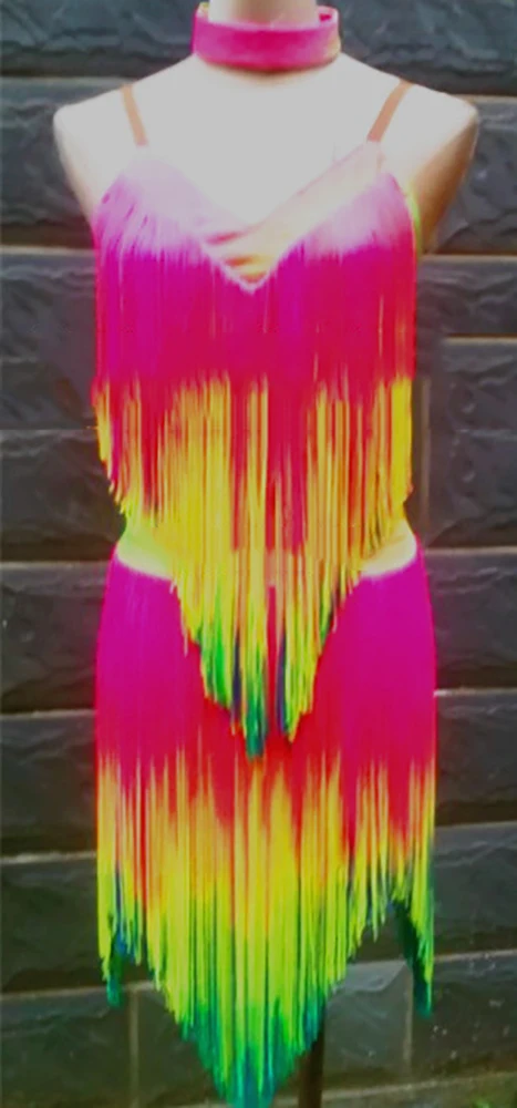 

Женское платье для латиноамериканских танцев, платье для выступлений, бальных танцев, с открытой спиной и ожерельем, 2017