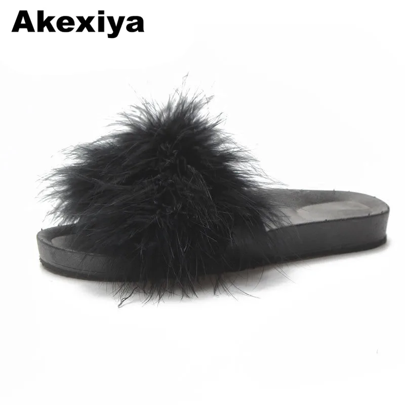 Akexiya Лидер продаж Симпатичные Pantufas лиса волосы тапочки Для женщин меха дома