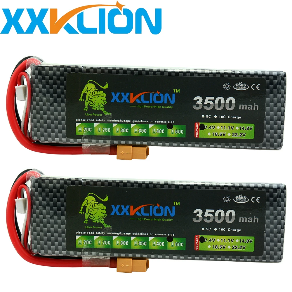2pcs Lipo Battery 2S 7.4v 3500mAh 25C 30C 35C 40C 60C RC boat Aircraft Helicopter Car Boat Drones Quadcopter Li-Polymer Batteria | Игрушки и