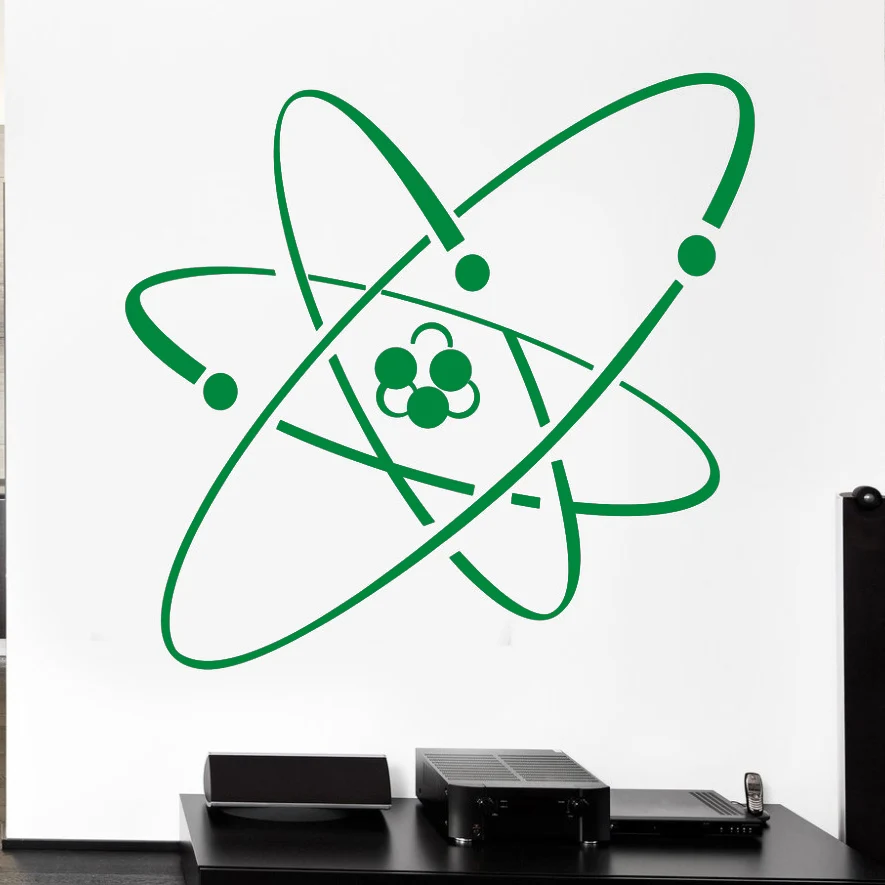 Atom Electron Science виниловая настенная наклейка s химическая ядерная физика Декор