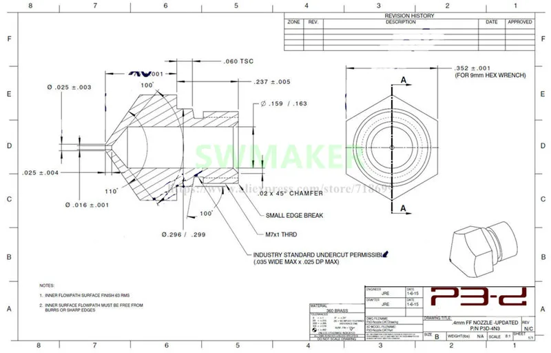2 шт. MK10 обновления насадка для Flashforge Creator 0,4 мм