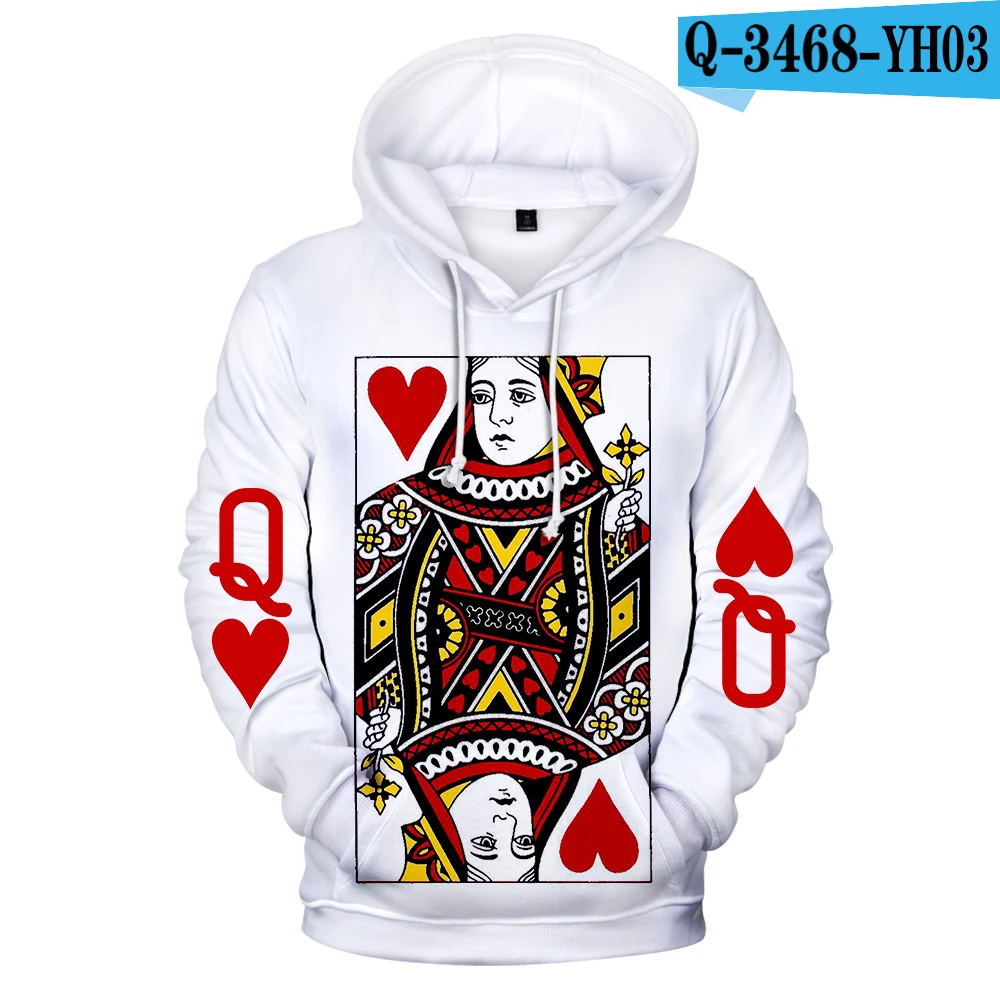 Лидер продаж, худи, Poker, 3D, толстовки для мужчин и женщин, Harajuku, толстовки, новинка, с принтом красного сердца, K Poker, 3D толстовки, мужские повседневные толстовки - Цвет: 3D