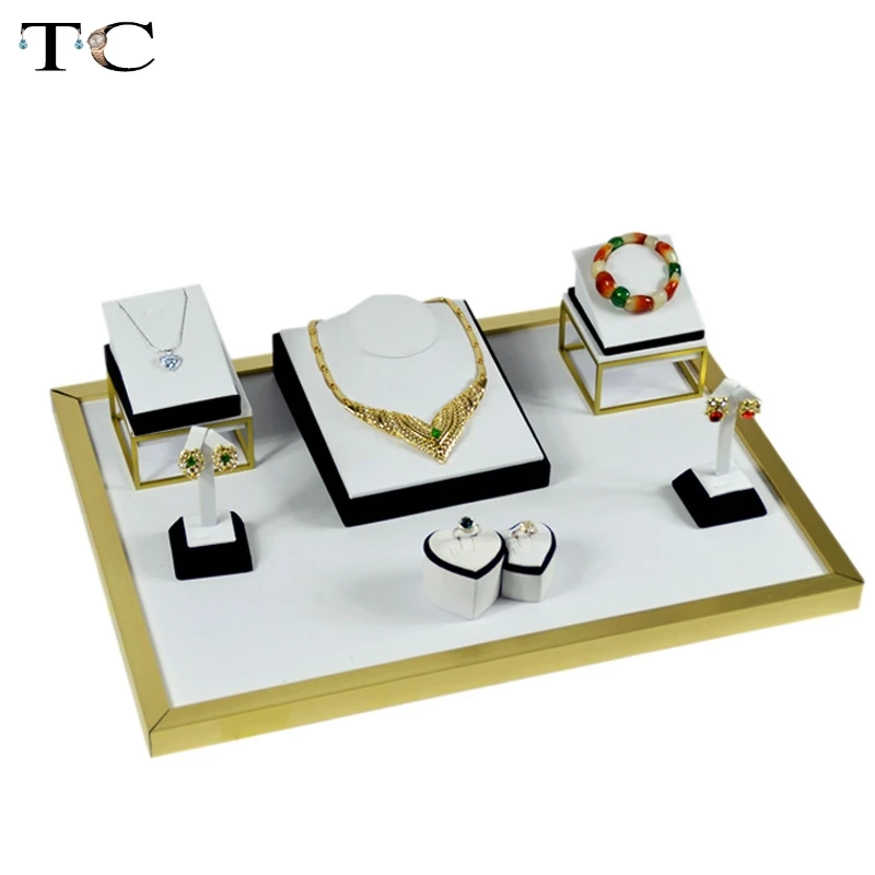 Витрины для ювелирных изделий из нержавеющей стали с белым кольцом