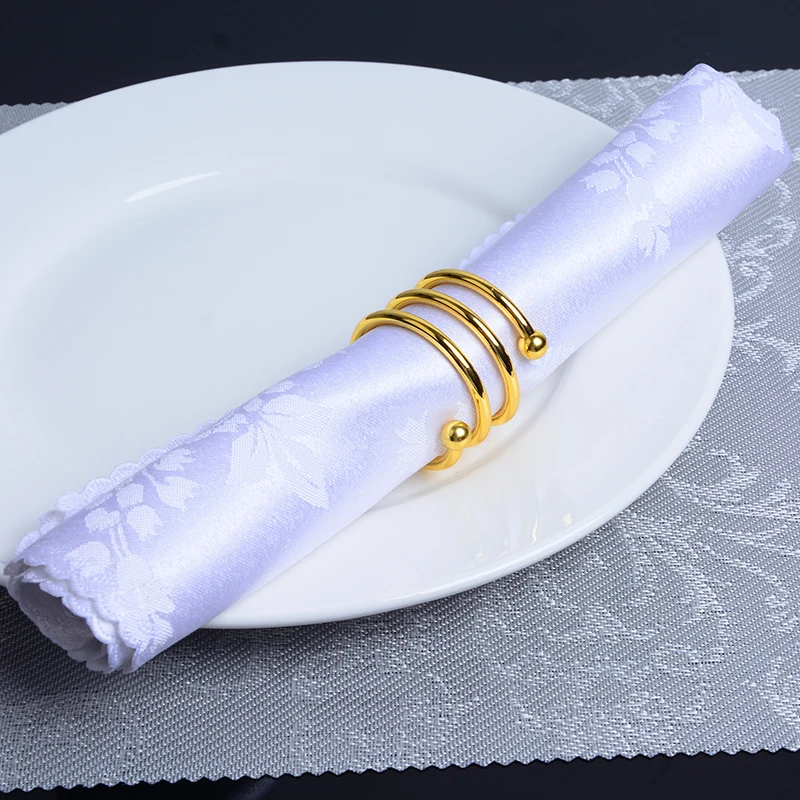 10 шт. роскошные золотые кольца для салфеток в форме спирали кольцо Металлическое