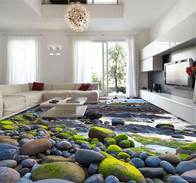 Бесплатная доставка 3D изготовленный на заказ Красивые стикеры обои закат