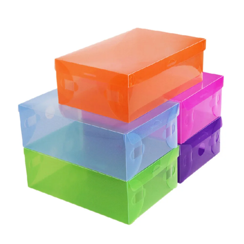 1Pc Stackable Organizer Cases Bulk Foldable Colorful Plastic Shoe Storage Boxes Drawer Type Box 27.5cm * 18.2cm 9.5cm | Дом и сад