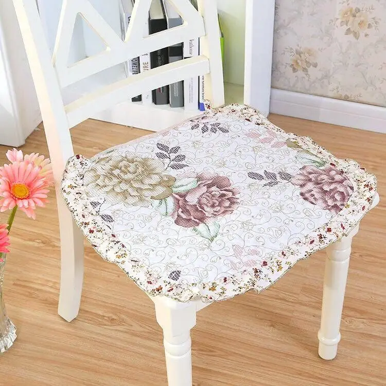 hongfenjiaren 2pcs Хлопковая Подушка для стула для офиса, дома, столовой, Декор, четыре сезона, подушка для сиденья, подушка для кухонного стула, противоскользящая дышащая подушка для сиденья - Цвет: hongfenjiaren 2pcs