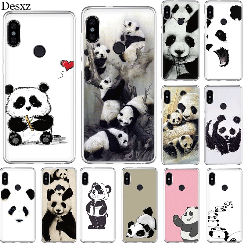Мягкий чехол из ТПУ для Xiaomi Redmi Note 4 4X5 6 Pro 5A Prime Sketches Panda Shell|Чехлы-накладки| |
