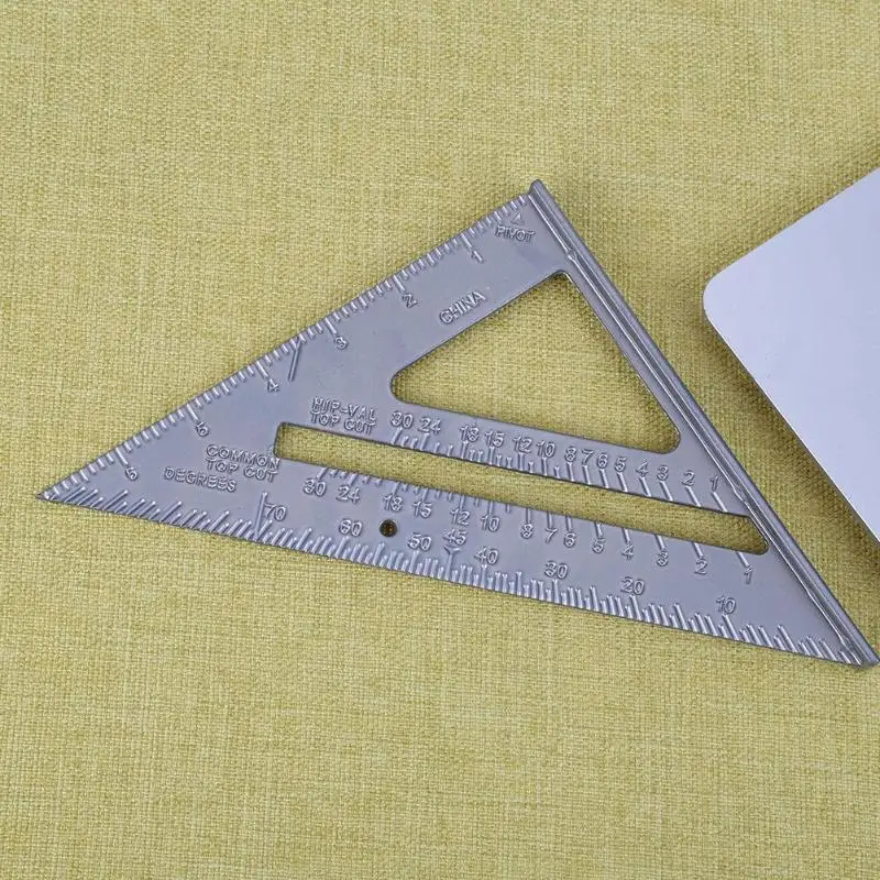 7 inch Metal Triangle Ruler Protractor 90 Degree Angle Inch Square Woodworking Measuring Instruments high quality | Инструменты