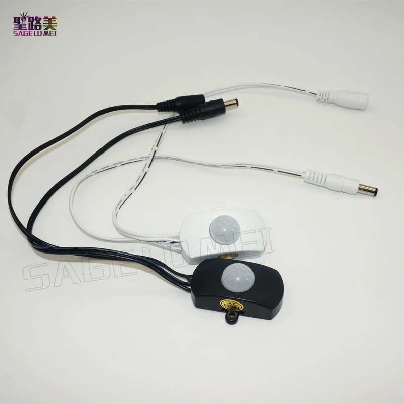 DC5-24V Мини PIR корпус инфракрасный датчик движения Сенсор детектор выключатель постоянного тока с вилкой для светодиодный полосы автоматический свет лампы 5A PIR контроллер