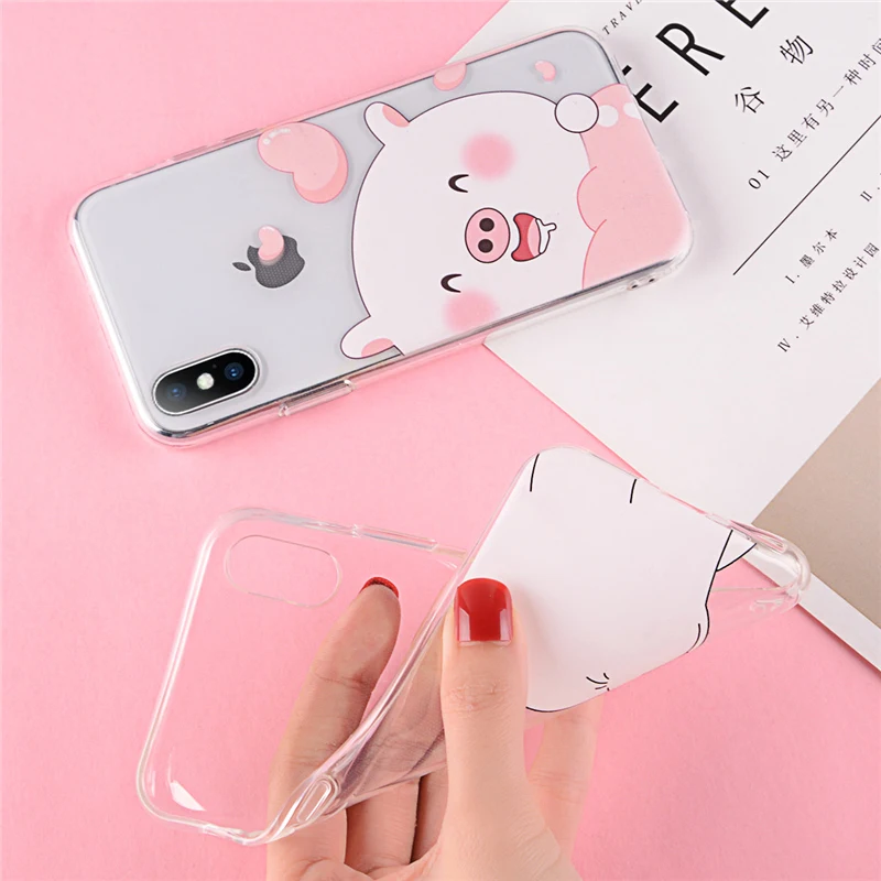Чехол для телефона Lovebay iPhone 6 6s 7 8 Plus X XR XS Max Модный милый мультяшный медведь свинья