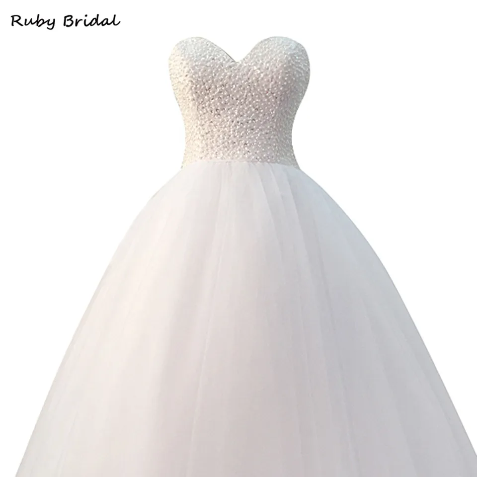 Ruby Bridal 2017 Очаровательное длинное бальное платье свадебные платья Белый Тюль