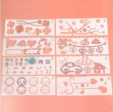 8 шт. четырехлистный клевер кружево линейка ажурный альбом рисунок искусство