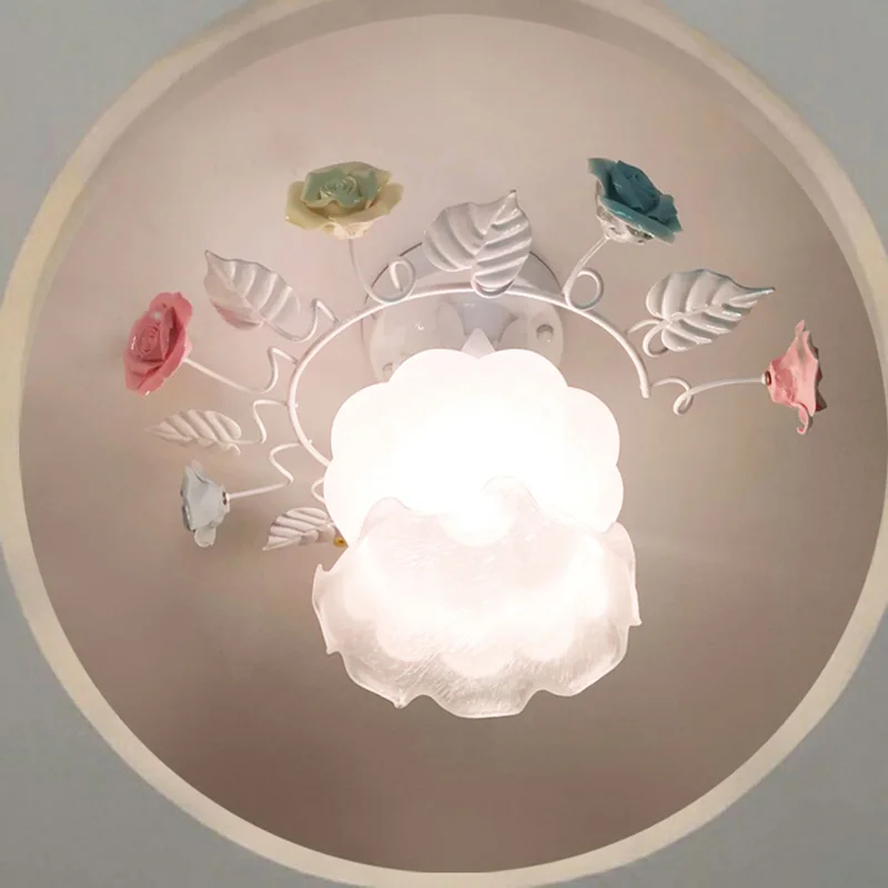 Европейская сельская Роза потолочные светильники для спальни зала крыльца