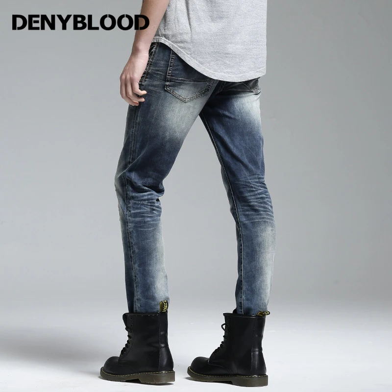Джинсы мужские Стрейчевые с эффектом потертости 158035|mens stretch|distressed jeanswashing pants |