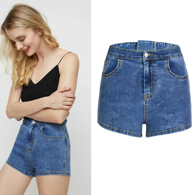 Сексуальные джинсовые шорты LOGAMI на шнуровке с завышенной талией женские