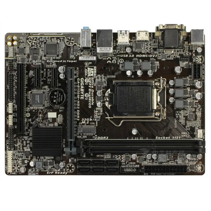 Для Gigabyte GA B150M HD3 DDR3 оригинальная настольная материнская плата B150 LGA 1151 i3 i5 i7 Micro