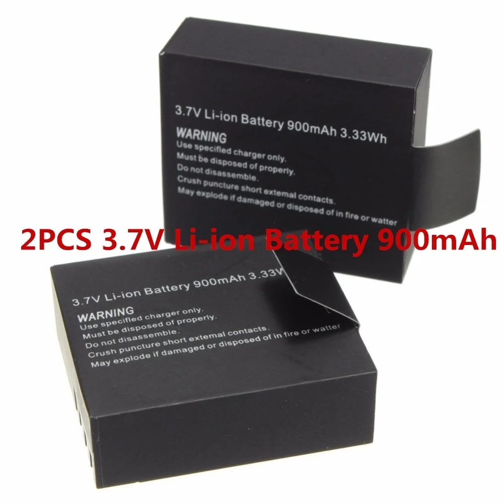 2pcs  900mAh Li-ion Camera Battery Charger For SJCAM Battery Sport Action Cameras SJ4000 SJ5000 SJ6000 Replacement