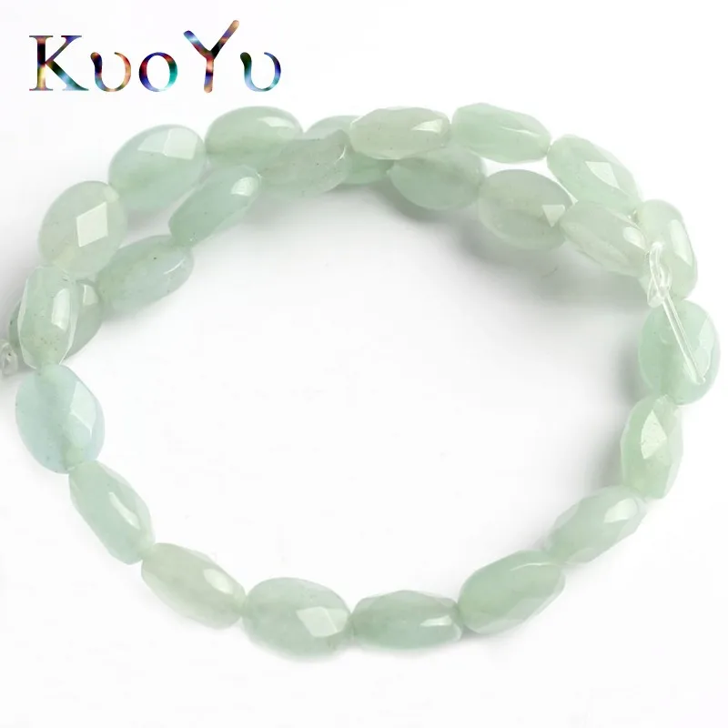 Green Aventurine 6x8 м натуральный граненый смешанный овальной формы Агаты тигровый глаз бирюзовые бусины Свободные разделительные бусины для самостоятельного изготовления ювелирных изделий браслет 7,5" - Цвет: Green Aventurine