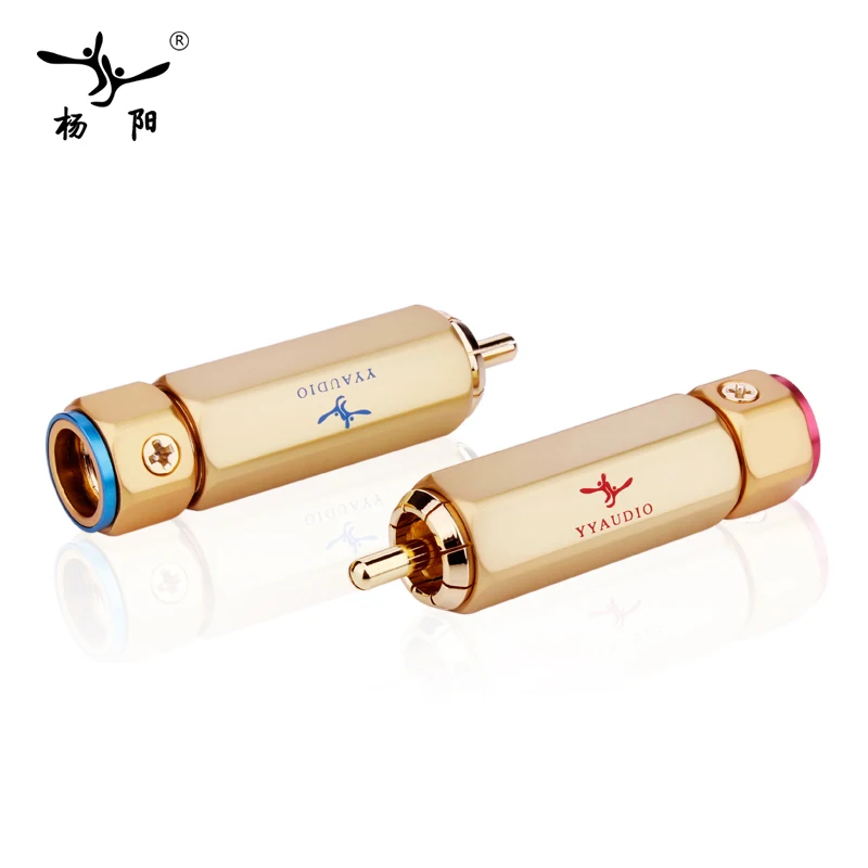 4 шт./лот YYAUDIO RCA разъемы позолоченный разъем запираемый разъем|Коннекторы и