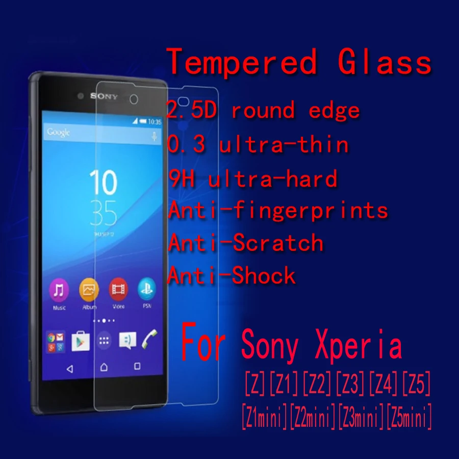 10pcs/Lot FENGHEMEI Tempered Glass Protector For Sony Z Z1 Z
