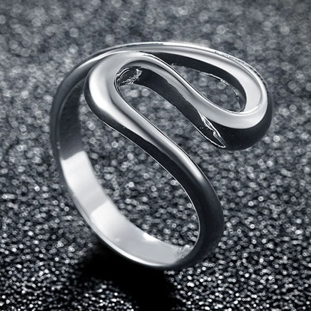 

Brand New Silver Ring 925 Sterling Silver Fashion Water Drop Adjustable Rings Female Women Party Jewelry Gifts