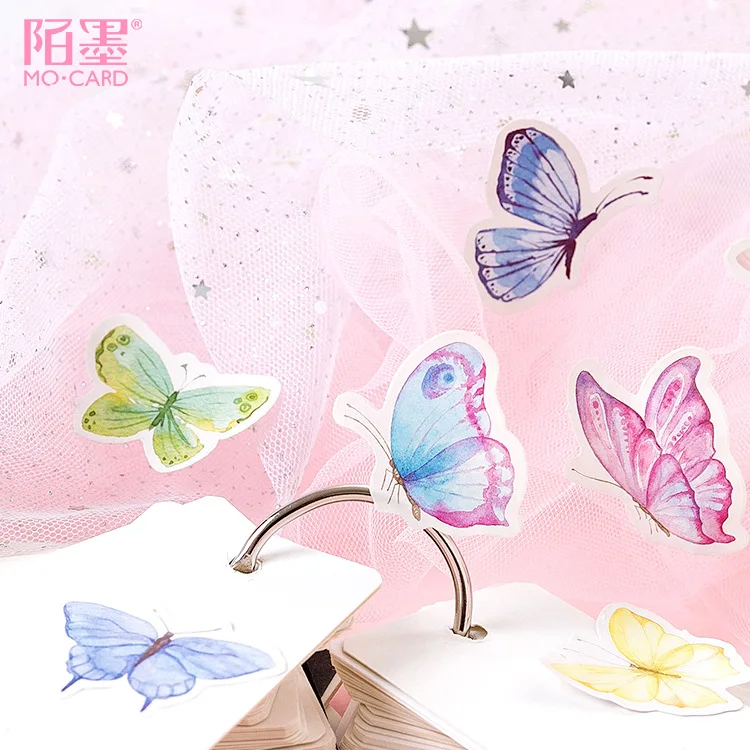 46 шт./кор. Kawaii канцелярские наклейки милые с бабочками клейкие для детей дневник в