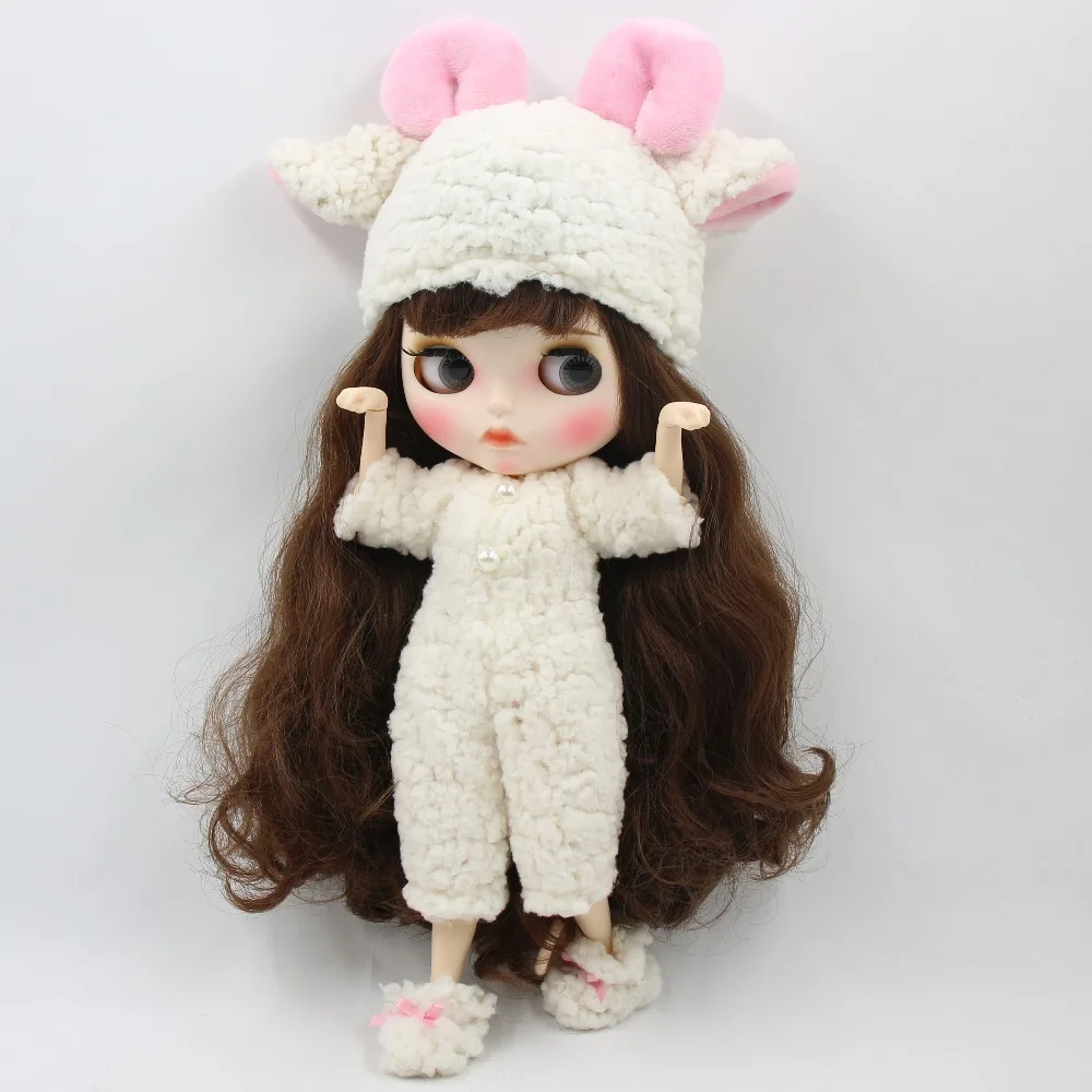 1/6 Blyth кукла ледяная одежда плюшевая овечка костюм с шляпой и обувью, только одежда без куклы
